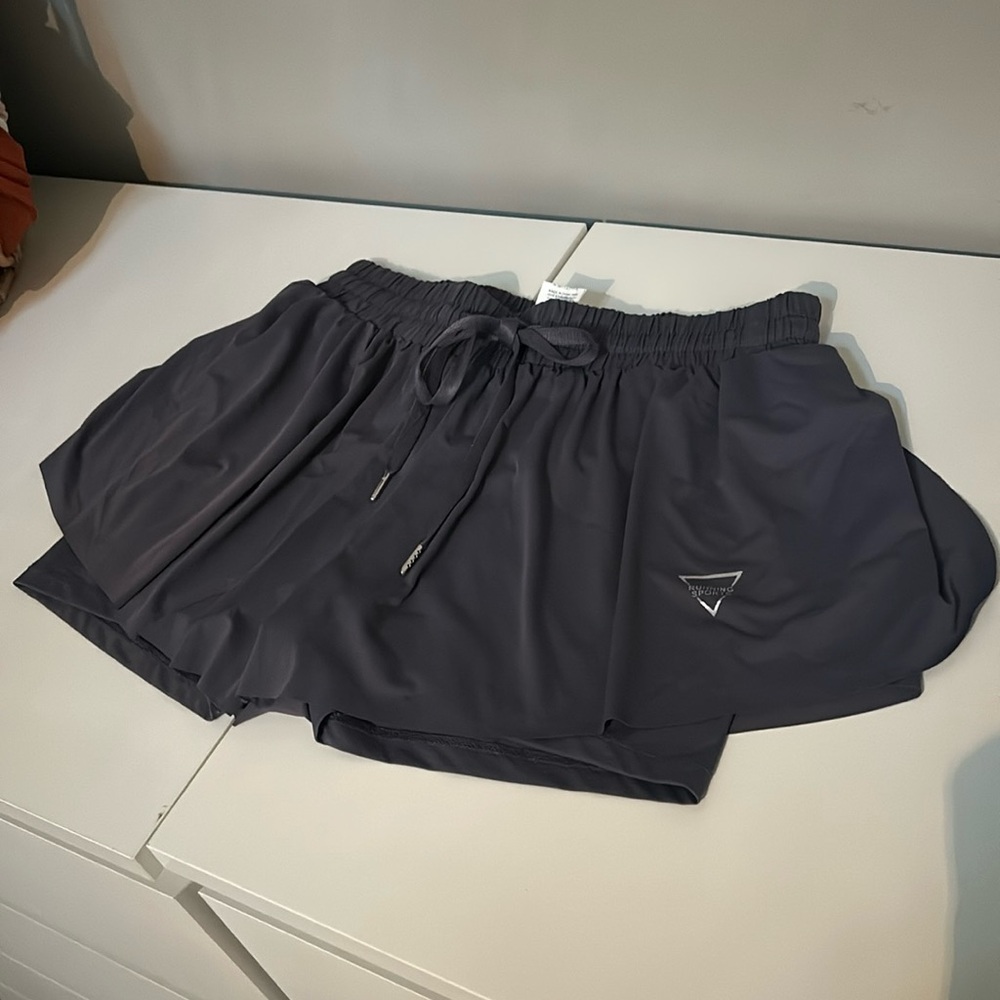 Flowy Athletic Shorts with shorts underneath